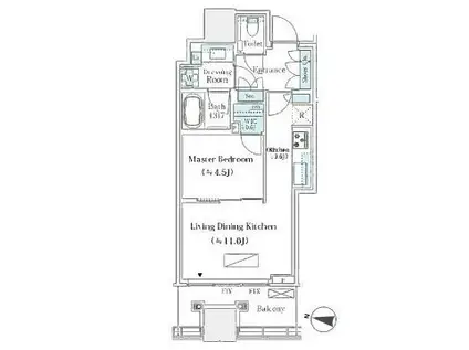 パークコート渋谷 ザ タワー(1LDK/15階)の間取り写真