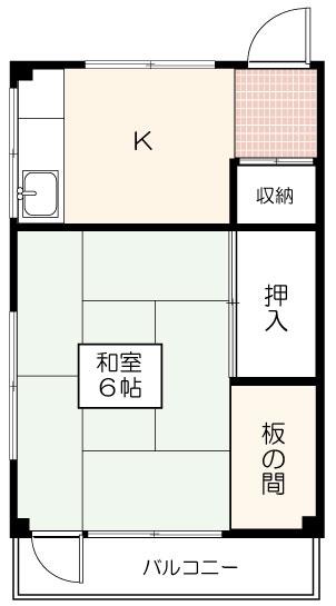 三谷ストアビル(1K/4階)の間取り写真