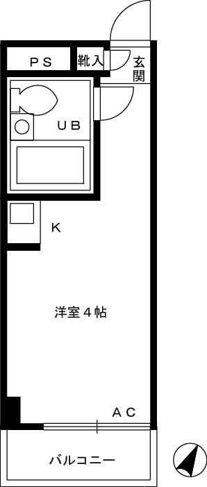 トップルーム道玄坂(ワンルーム/2階)の間取り写真