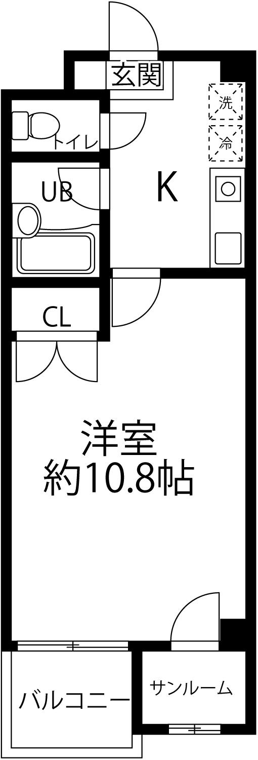 リベルテ(1K/3階)の間取り写真