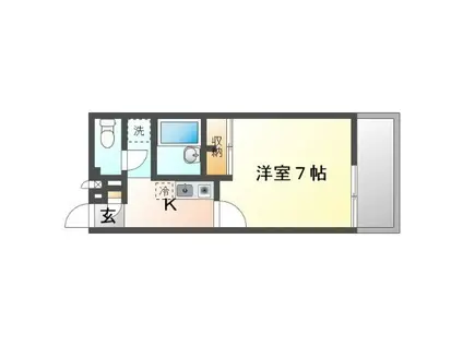 レオパレスヘリテージ新都心(1K/3階)の間取り写真