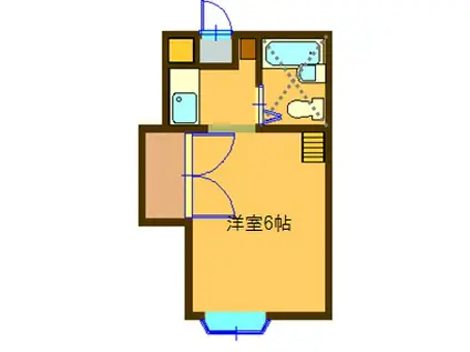 ヴェラハ玉川(1K/1階)の間取り写真