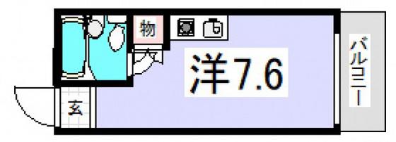 セルシオII(ワンルーム/3階)の間取り写真