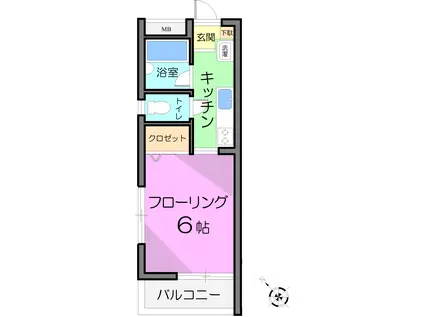 TOM106(1K/2階)の間取り写真