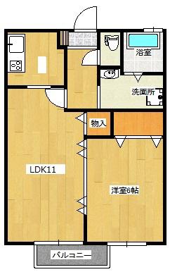 J-FLAT(1LDK/1階)の間取り写真