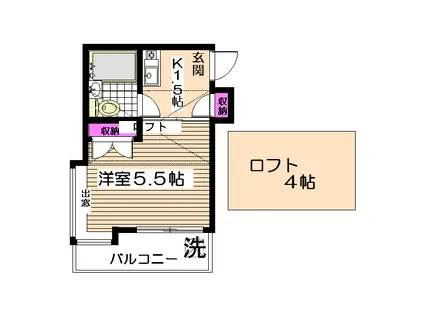メゾンキタジマ(1K/1階)の間取り写真