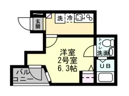 ベイルーム横須賀中央(1K/3階)の間取り写真