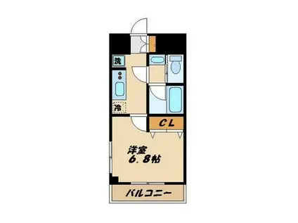 グラントゥルース世田谷砧(1K/4階)の間取り写真