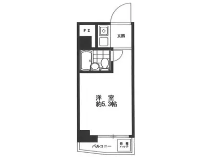 シティプラザ南麻布(ワンルーム/7階)の間取り写真