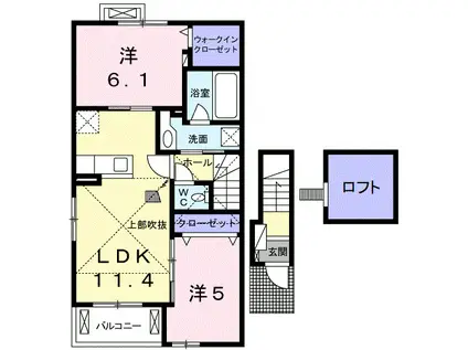 セイバリー・パークIII(2LDK/2階)の間取り写真