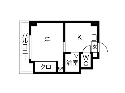 ハッピーコート豊沢(1K/3階)の間取り写真
