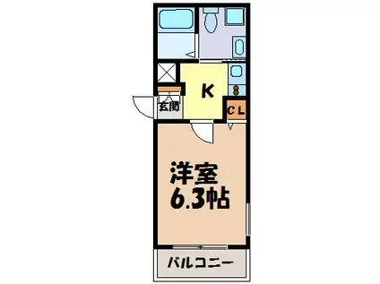 地下鉄桜通線 吹上駅(愛知) 徒歩10分 5階建 築32年(1K/4階)の間取り写真