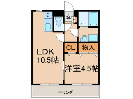 ガーデンクレスト王子(1LDK/3階)の間取り写真