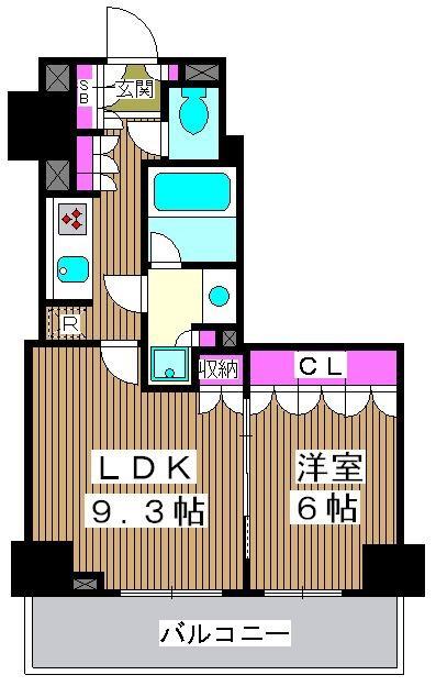 パークアクシス滝野川ラ ブリーズ(1LDK/2階)の間取り写真