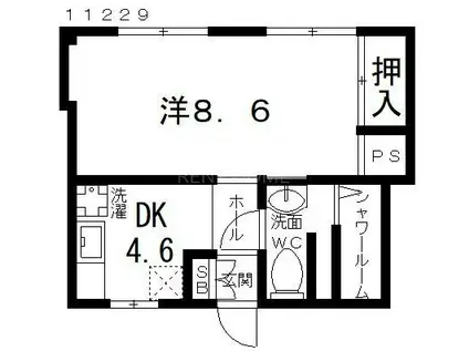 オレンジマンション(1DK/3階)の間取り写真