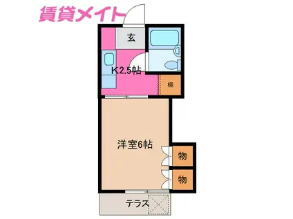 サンシャインA(1K/1階)の間取り写真