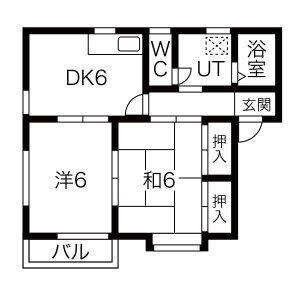 ノーブルハセガワ(2DK/1階)の間取り写真