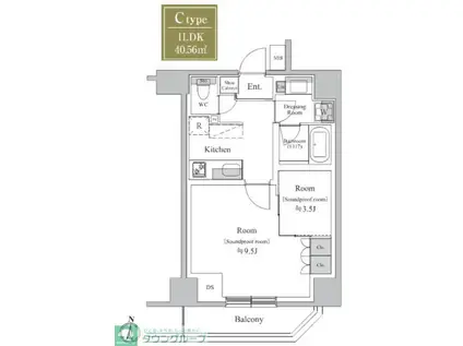 TRACK両国(1LDK/4階)の間取り写真