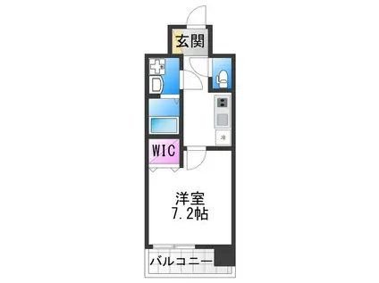 LOUIS RESIDENCE 天王寺町北(1K/7階)の間取り写真