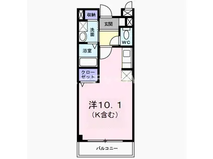 アグレイア(ワンルーム/1階)の間取り写真