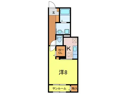 アイリス(1K/1階)の間取り写真