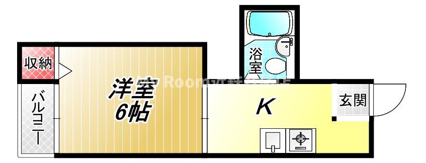 ハイツ正覚寺(1K/4階)の間取り写真