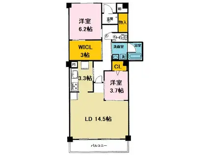 ホンゴールリオ(2LDK/5階)の間取り写真