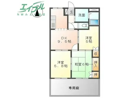 RUMINACE(3DK/3階)の間取り写真