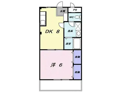 カンパーニュ塩上 I(1DK/2階)の間取り写真