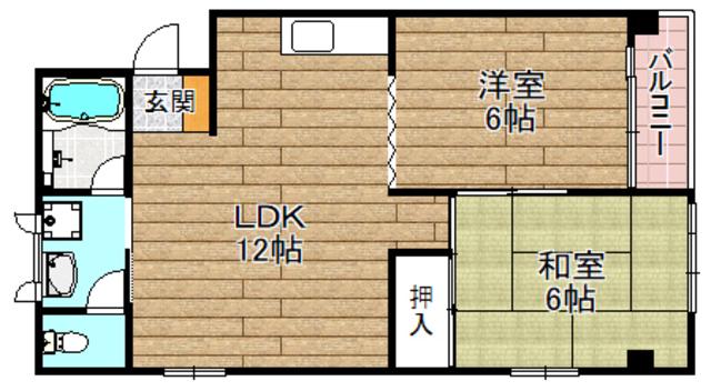 YUUハイツ(2LDK/3階)の間取り写真