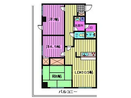 ビエラコート南浦和(3LDK/3階)の間取り写真