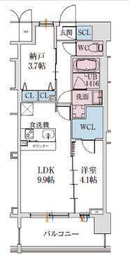 スプランディッド梅田グランノース(2LDK/10階)の間取り写真