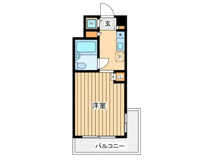 ウィンベルソロ横浜阪東橋1号館(ワンルーム/4階)の間取り写真
