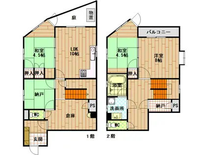 ベネッセ畑村(3LDK/1階)の間取り写真