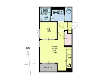 REGALEST鹿野(1LDK/2階)の間取り写真