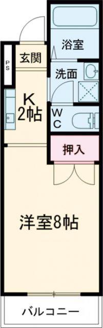 レグレスY(1K/2階)の間取り写真