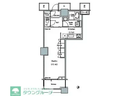 THE TOKYO TOWERS MIDTOWER(1K/5階)の間取り写真