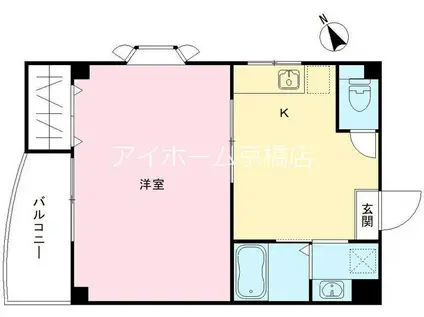 メゾンクレアスタイル(1DK/1階)の間取り写真