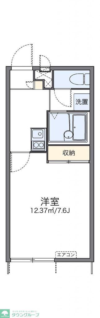 レオパレス南逆井(1K/1階)の間取り写真