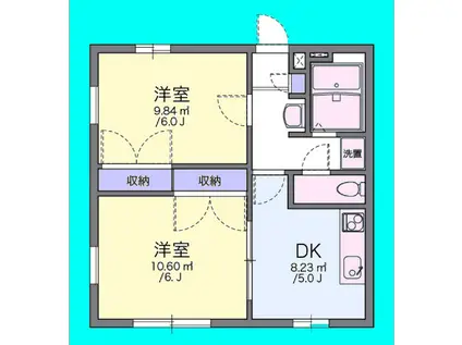 OZ-3(2DK/2階)の間取り写真