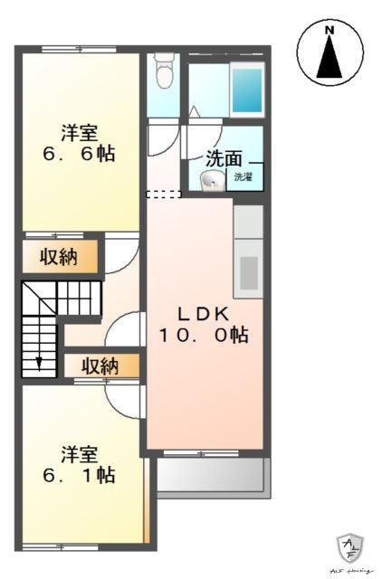 アルモニー・アイ(2LDK/2階)の間取り写真