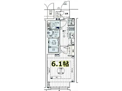 エステムコート名古屋新栄IIIグローリィ(1K/12階)の間取り写真
