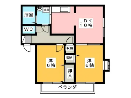 フェアリーウィステリア弐番館(2LDK/1階)の間取り写真
