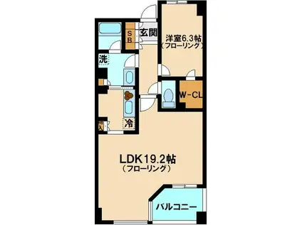 レジディアタワー上池袋(1LDK/8階)の間取り写真