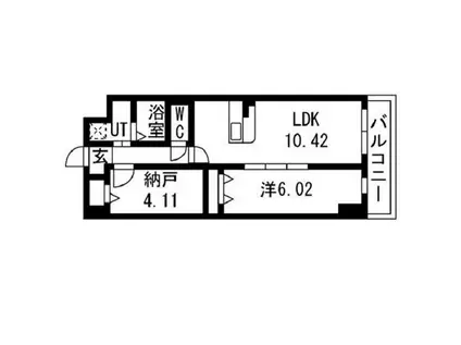 アーバンパーク新大阪(1SLDK/10階)の間取り写真