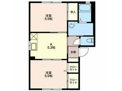 マティーナC(2K/1階)の間取り写真