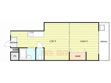 灘中央ビル(1LDK/3階)の間取り写真