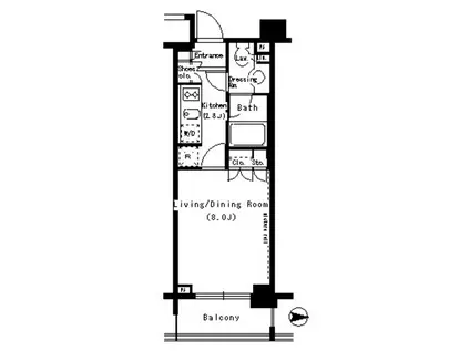 パークアクシス浜松町(1K/7階)の間取り写真