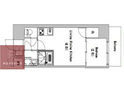 GARDENIA城北公園(1LDK/4階)の間取り写真