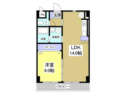 PERRINE(1LDK/1階)の間取り写真